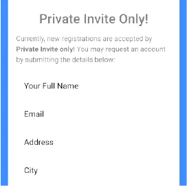 Affiliate signup permitted by Invite only